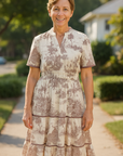 Eliza | Klasik Toile Maxi Elbise