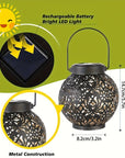 Güneş enerjili LED Marokkan fener, bahçe ve masa dekoru için ideal.
