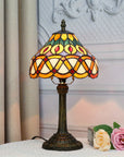 8 inç vitray masa lambası, sıcak ışık, retro Avrupa tarzı; oturma odası, yatak odası ve bar dekoru için ideal.