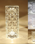 1 Adet Kristal Elmas Masa Lambası, 3 Renkli LED, USB Şarjlı, ev ve parti dekoru için ideal.