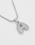 ICY Bubble Letter Initial Necklace