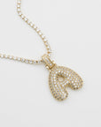 ICY Bubble Letter Initial Necklace
