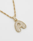 ICY Bubble Letter Initial Necklace