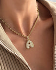 ICY Bubble Letter Initial Necklace