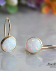 Vintage Opal Taşlı Altın Küpe