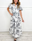 Eliza | Klasik Toile Maxi Elbise