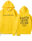 2023 新跨境亚马逊独立站Faith Over Fear新款连帽卫衣女印花卫衣