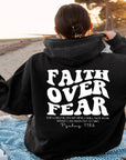 2023 新跨境亚马逊独立站Faith Over Fear新款连帽卫衣女印花卫衣