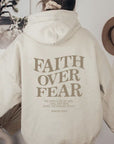 2023 新跨境亚马逊独立站Faith Over Fear新款连帽卫衣女印花卫衣
