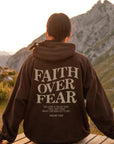 2023 新跨境亚马逊独立站Faith Over Fear新款连帽卫衣女印花卫衣