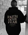 2023 新跨境亚马逊独立站Faith Over Fear新款连帽卫衣女印花卫衣