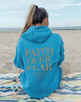 2023 新跨境亚马逊独立站Faith Over Fear新款连帽卫衣女印花卫衣