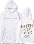 2023 新跨境亚马逊独立站Faith Over Fear新款连帽卫衣女印花卫衣