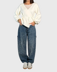Balloon Fit Denim Carpenter Jeans