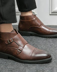 Parker | Synthetic Leather Boots with Double Buckle Design