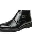 Parker | Synthetic Leather Boots with Double Buckle Design
