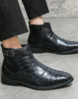 Dylan | Faux Leather Buckle Ankle Boots