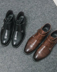 Parker | Synthetic Leather Boots with Double Buckle Design