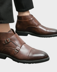 Parker | Synthetic Leather Boots with Double Buckle Design