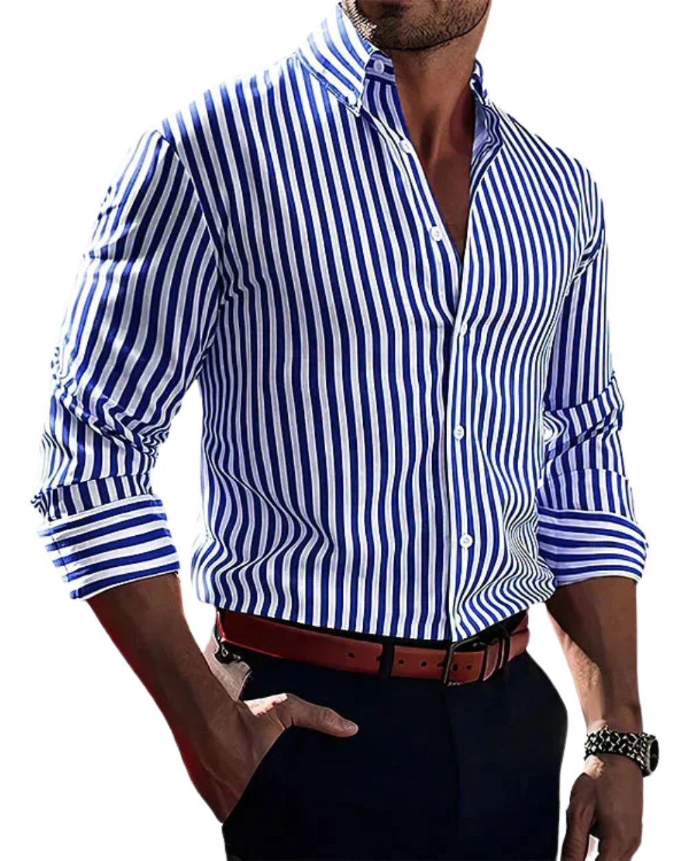 Victor™ - Stylish Striped Dress Shirt