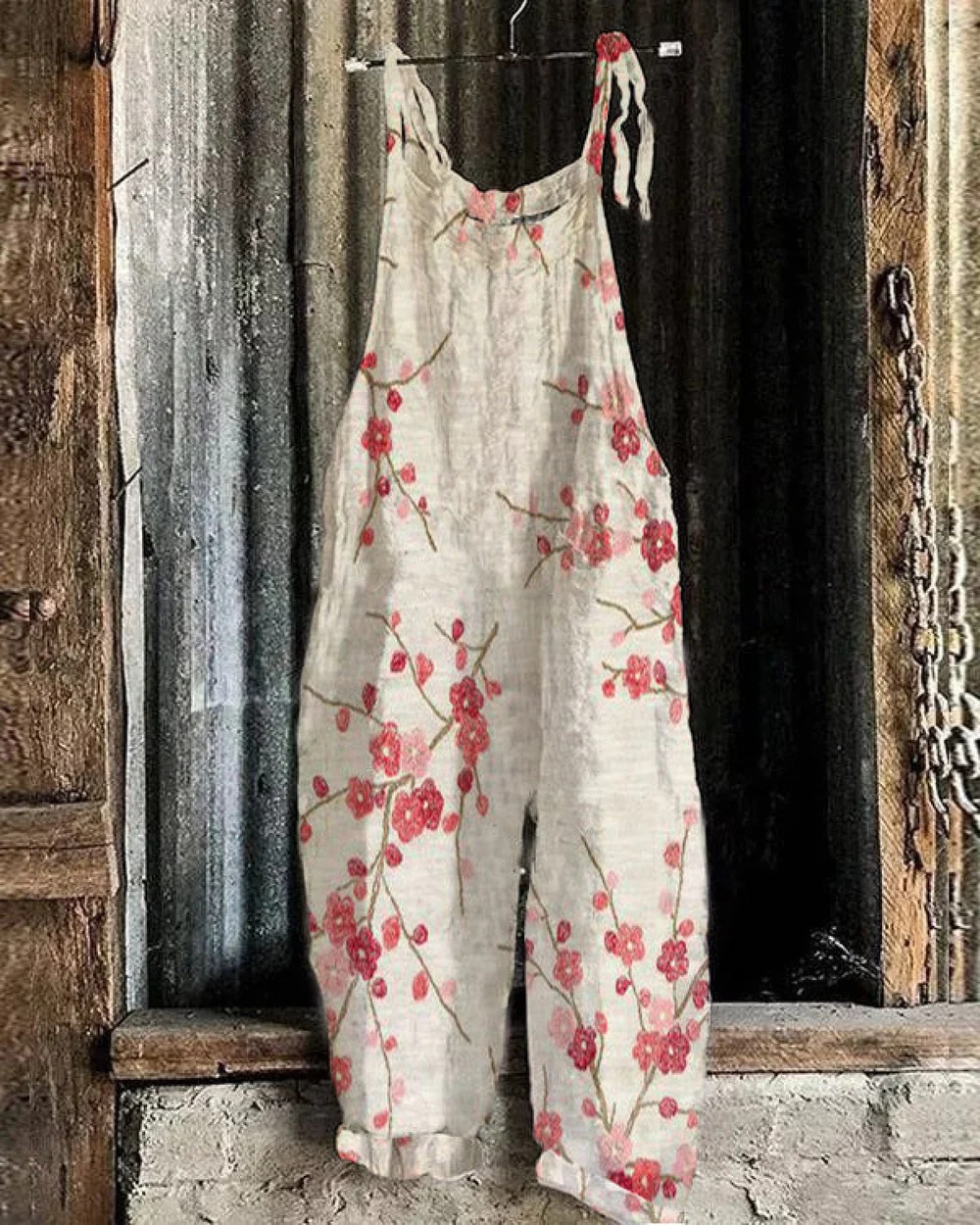 Helene - Vintage Çiçek Desenli Tulum
