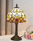 8 inç vitray masa lambası, sıcak ışık, retro Avrupa tarzı; oturma odası, yatak odası ve bar dekoru için ideal.