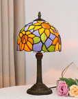 8 inç vitray masa lambası, sıcak ışık, retro Avrupa tarzı; oturma odası, yatak odası ve bar dekoru için ideal.