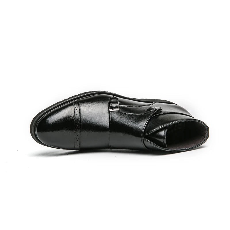 Parker | Synthetic Leather Boots with Double Buckle Design