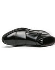 Parker | Synthetic Leather Boots with Double Buckle Design