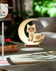 2D Bohem Tarzı Kedi Süsü, ev ve ofis dekoru için ideal hediye.