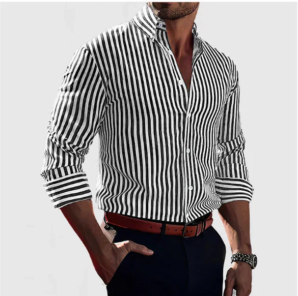 Victor™ - Stylish Striped Dress Shirt