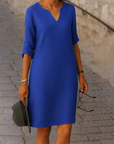 Liana™ | V Yaka Şık Elbise