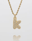 ICY Bubble Letter Initial Necklace
