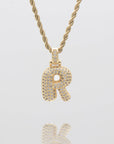 ICY Bubble Letter Initial Necklace
