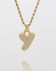 ICY Bubble Letter Initial Necklace