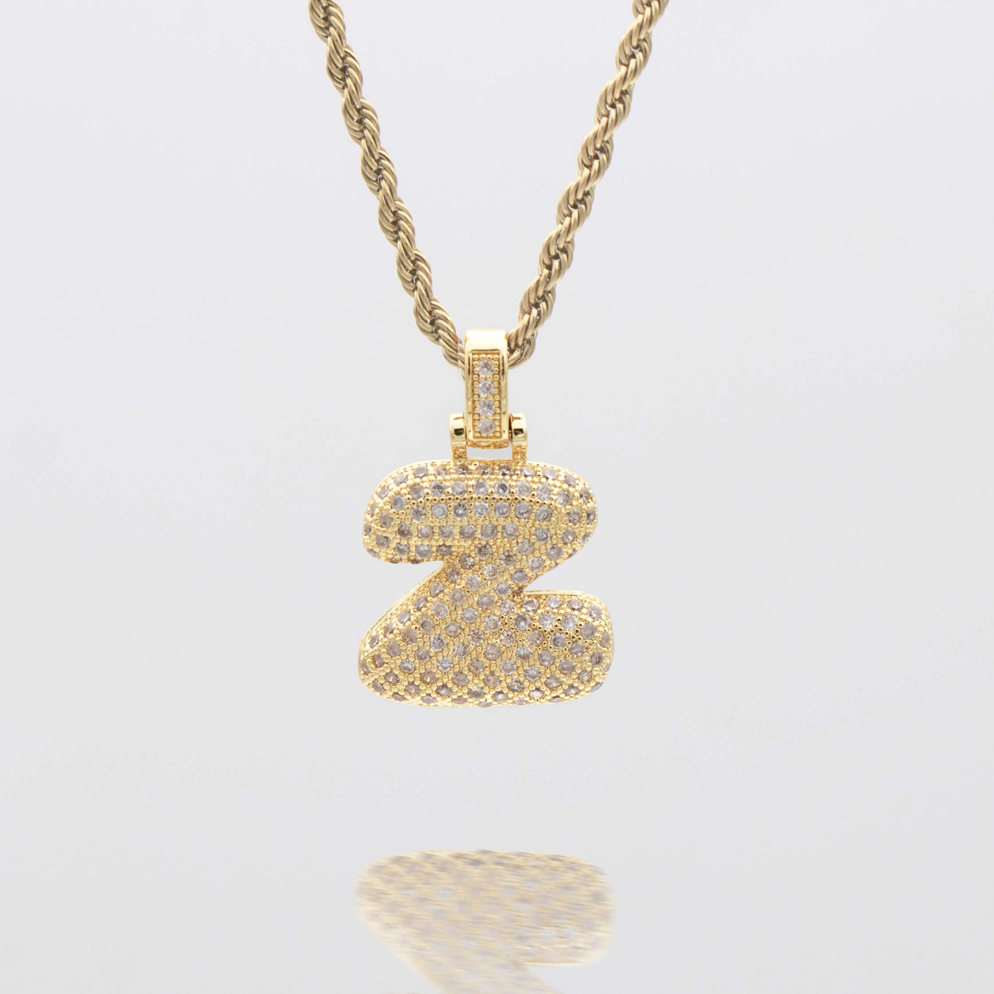 ICY Bubble Letter Initial Necklace