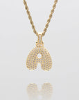 ICY Bubble Letter Initial Necklace