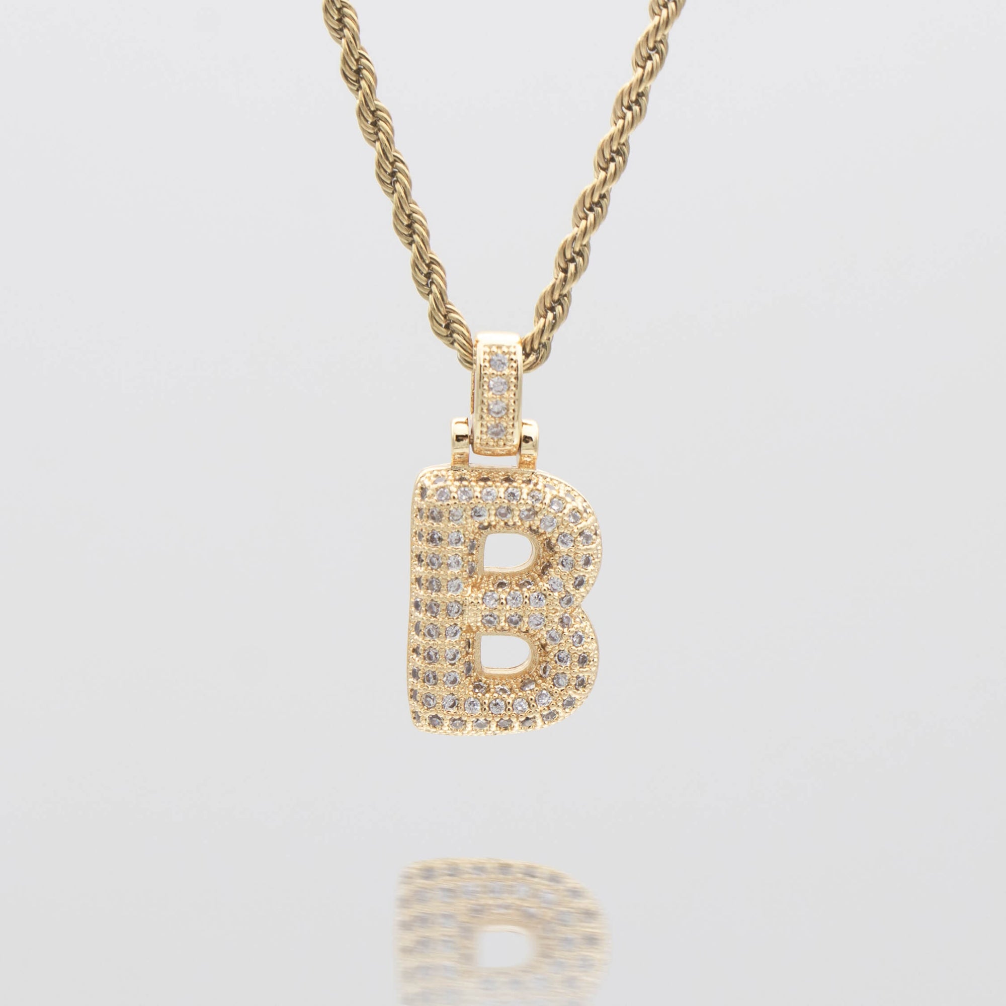 ICY Bubble Letter Initial Necklace