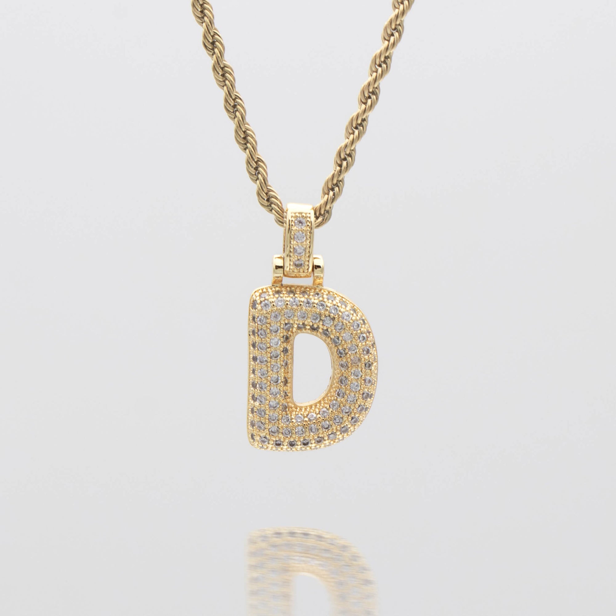 ICY Bubble Letter Initial Necklace