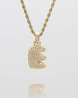 ICY Bubble Letter Initial Necklace