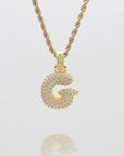 ICY Bubble Letter Initial Necklace
