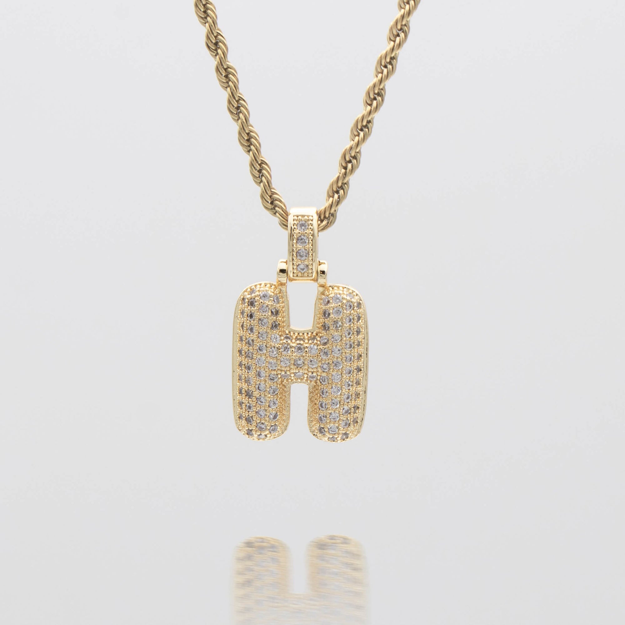 ICY Bubble Letter Initial Necklace