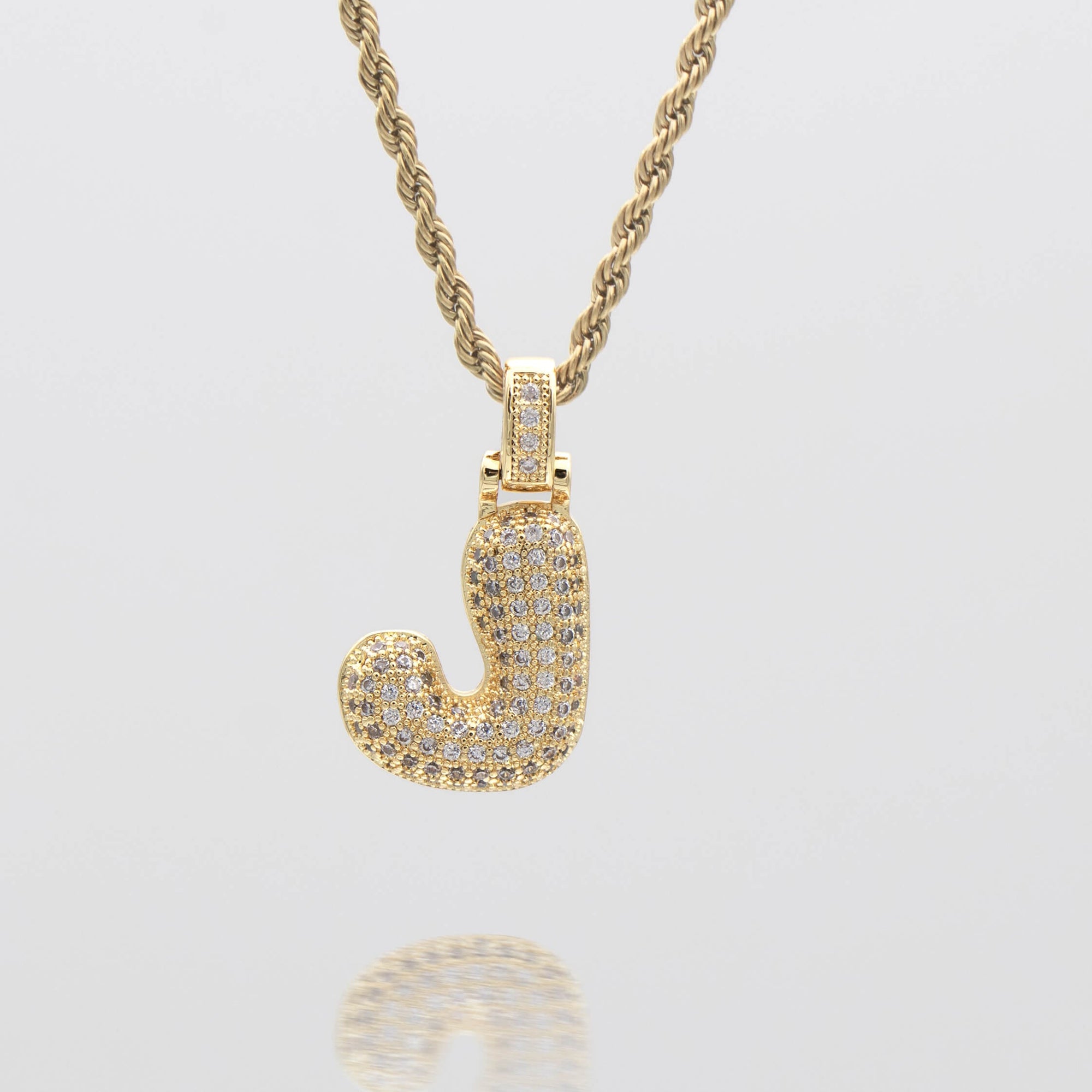 ICY Bubble Letter Initial Necklace