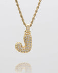 ICY Bubble Letter Initial Necklace