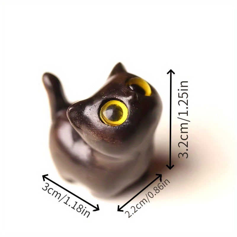 Ahşap El Yapımı Kedi Figürü – Dekoratif & Hediye