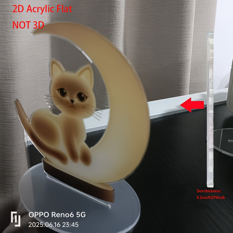 2D Bohem Tarzı Kedi Süsü, ev ve ofis dekoru için ideal hediye.