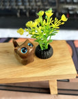 Ahşap El Yapımı Kedi Figürü – Dekoratif & Hediye
