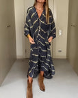 Julia™ | Boho Çizgili Maxi Elbise