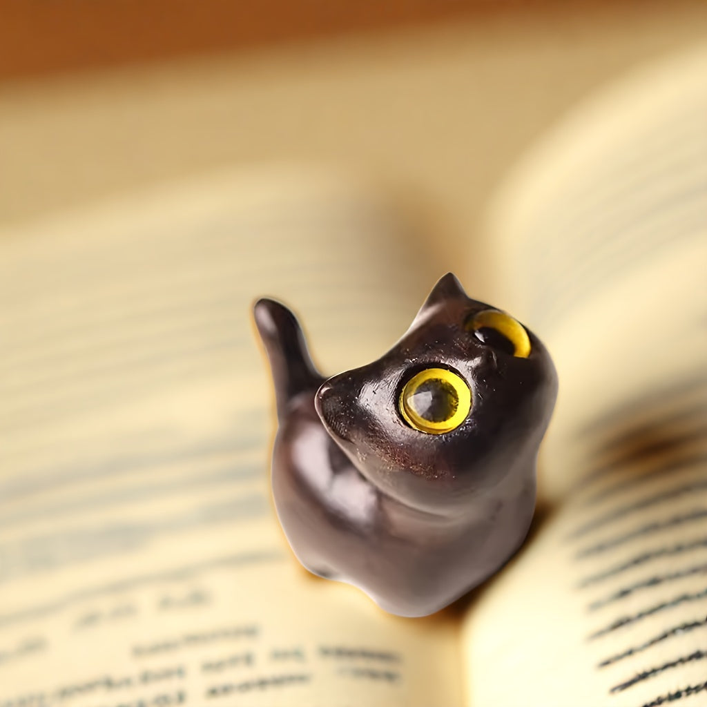 Ahşap El Yapımı Kedi Figürü – Dekoratif & Hediye