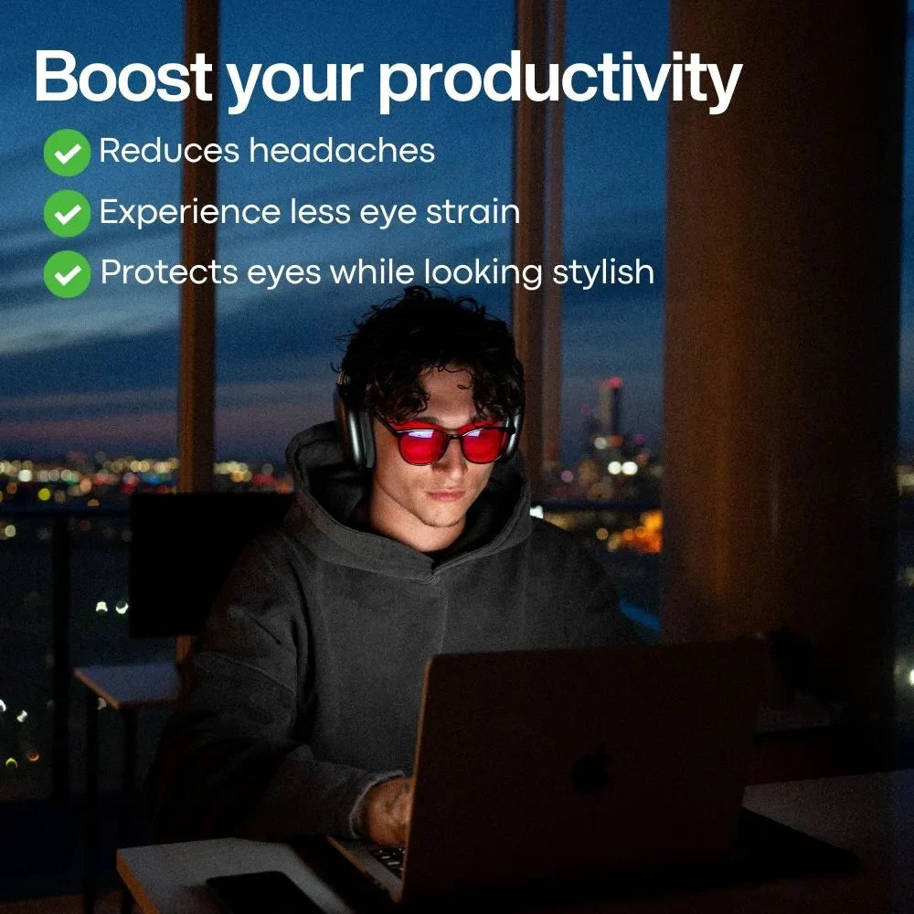 Akış Hali™ Unisex Kırmızı Cam Mavi Işık Gözlüğü